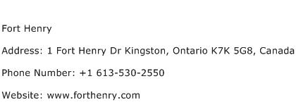 Fort Henry Address Contact Number