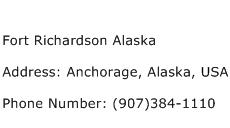 Fort Richardson Alaska Address Contact Number