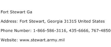 Fort Stewart Ga Address Contact Number