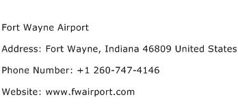 Fort Wayne Airport Address Contact Number