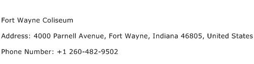 Fort Wayne Coliseum Address Contact Number