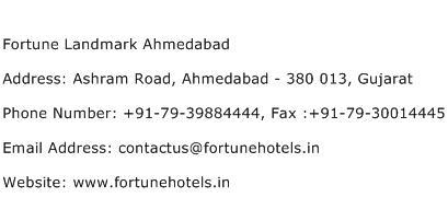 Fortune Landmark Ahmedabad Address Contact Number