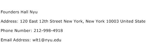 Founders Hall Nyu Address Contact Number