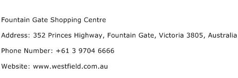 Fountain Gate Shopping Centre Address Contact Number