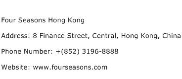 Four Seasons Hong Kong Address Contact Number