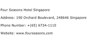 Four Seasons Hotel Singapore Address Contact Number