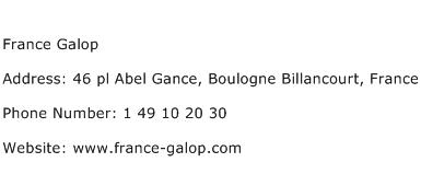 France Galop Address Contact Number