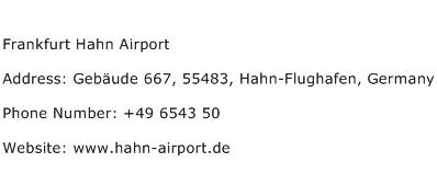 Frankfurt Hahn Airport Address Contact Number