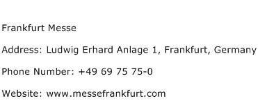 Frankfurt Messe Address Contact Number
