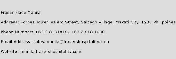 Fraser Place Manila Address Contact Number