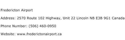 Fredericton Airport Address Contact Number
