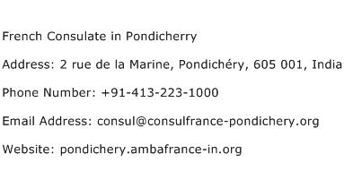 French Consulate in Pondicherry Address Contact Number