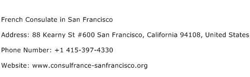 French Consulate in San Francisco Address Contact Number