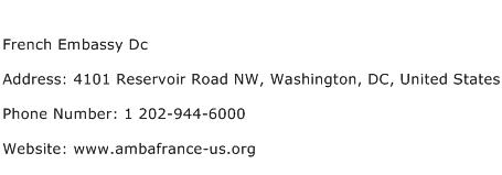 French Embassy Dc Address Contact Number