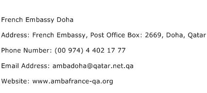 French Embassy Doha Address Contact Number