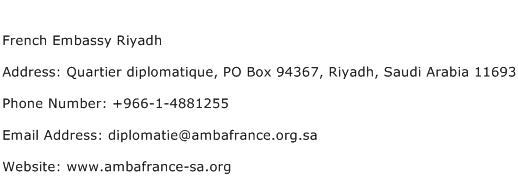 French Embassy Riyadh Address Contact Number