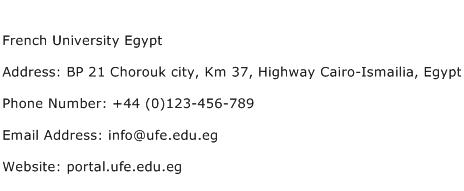 French University Egypt Address Contact Number