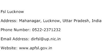 Fsl Lucknow Address Contact Number