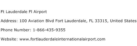 Ft Lauderdale Fl Airport Address Contact Number