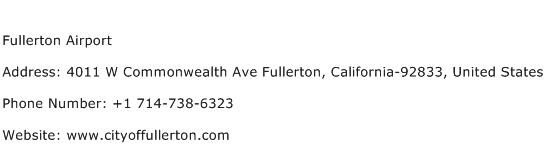 Fullerton Airport Address Contact Number