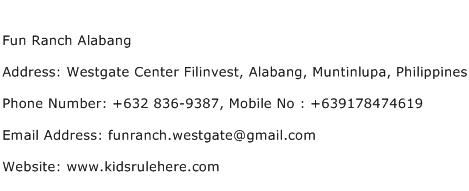 Fun Ranch Alabang Address Contact Number