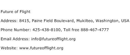 Future of Flight Address Contact Number