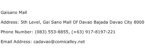 Gaisano Mall Address Contact Number