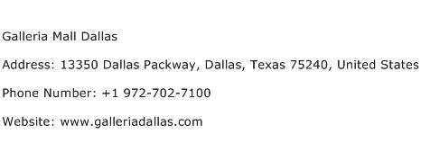 Galleria Mall Dallas Address Contact Number