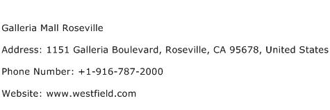 Galleria Mall Roseville Address Contact Number