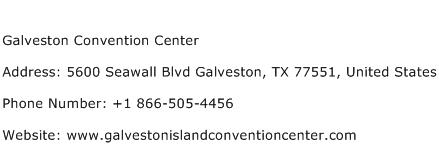 Galveston Convention Center Address Contact Number