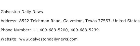 Galveston Daily News Address Contact Number