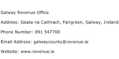 Galway Revenue Office Address Contact Number