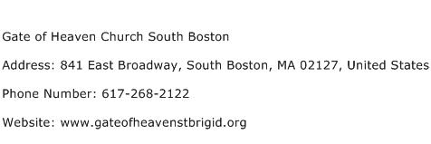 Gate of Heaven Church South Boston Address Contact Number