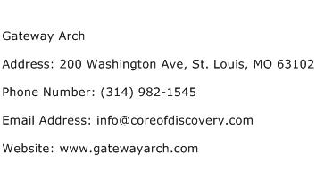 Gateway Arch Address Contact Number
