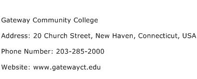 Gateway Community College Address Contact Number
