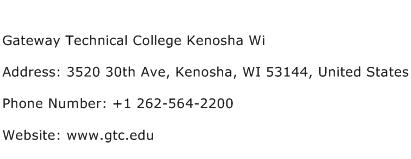 Gateway Technical College Kenosha Wi Address Contact Number