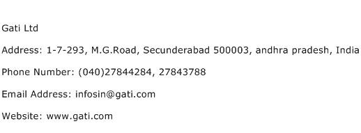 Gati Ltd Address Contact Number