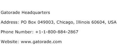 Gatorade Headquarters Address Contact Number