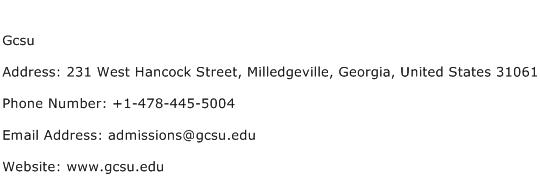 Gcsu Address Contact Number