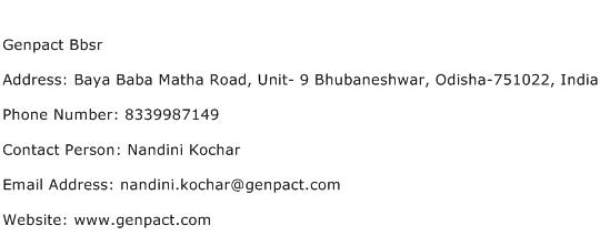 Genpact Bbsr Address Contact Number