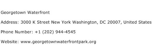 Georgetown Waterfront Address Contact Number