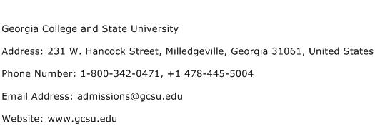 Georgia College and State University Address Contact Number