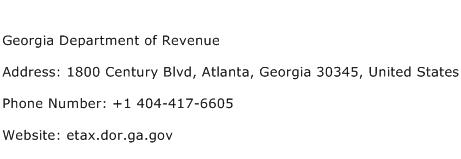 Georgia Department of Revenue Address Contact Number