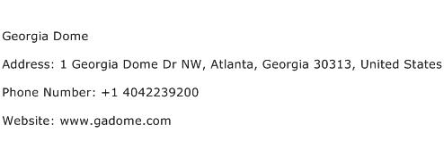 Georgia Dome Address Contact Number