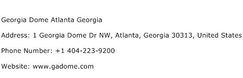 Georgia Dome Atlanta Georgia Address Contact Number