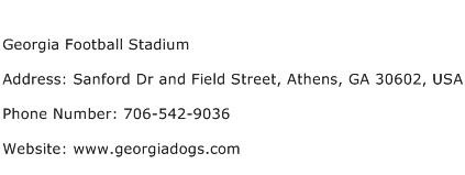 Georgia Football Stadium Address Contact Number