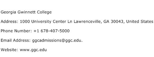 Georgia Gwinnett College Address Contact Number