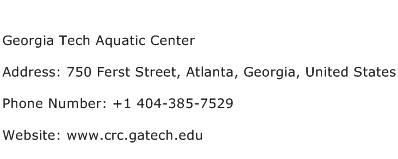 Georgia Tech Aquatic Center Address Contact Number