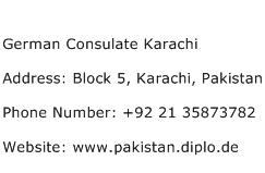 German Consulate Karachi Address Contact Number