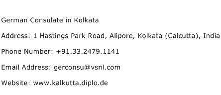 German Consulate in Kolkata Address Contact Number